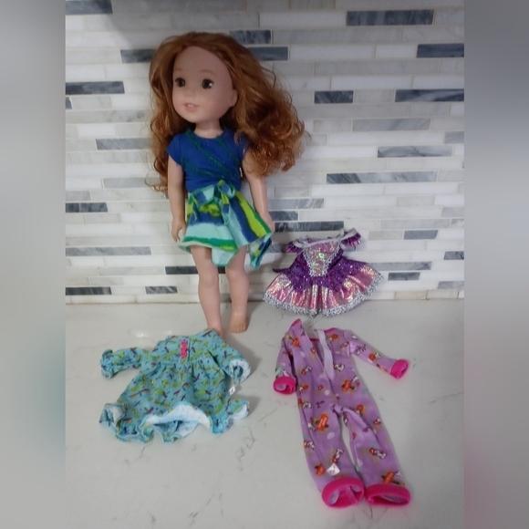 American Girl Wellie Wishers 15" Willa Doll with 4 Outfits Red hair Hazel eyes - Picture 1 of 9